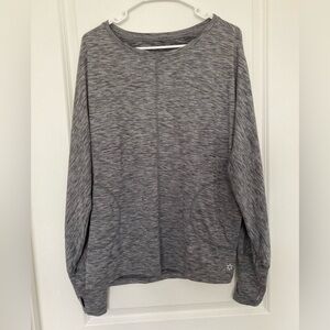 Nine West Active Heather Grey Longsleeve Top with Pockets Women's 1X
